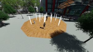 Atlantid - Simulation en 3D de fontaine sèche éphémère en extérieur