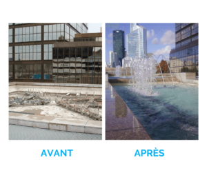 Atlantid - Avant après du montage de fontaines à Neuilly