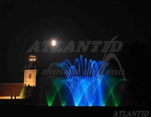 Atlantid - Espectáculo de fuentes con surtidores azul y verde