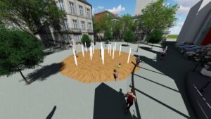 Atlantid - Simulation en 3D d'une fontaine sèche éphémère en extérieur